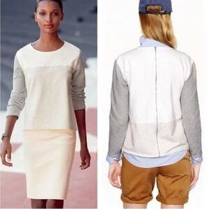 J crew color lock sweatshirt with zipper detail size large